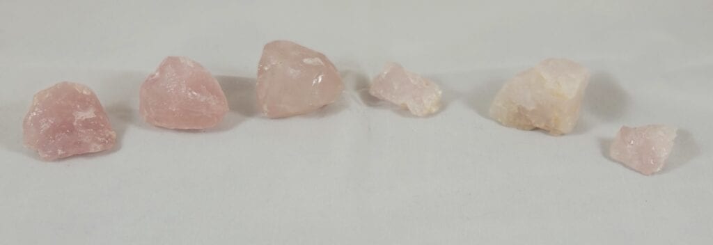 Spectrum of pink quartz colors